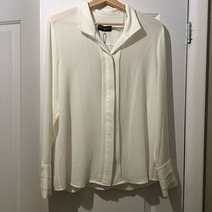 NWT: Sleek and crisp off-white blouse Karl Lagerfeld style